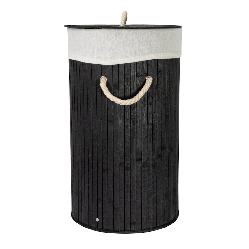 Household Essentials Bamboo Laundry Hamper with Handles and Removable Laundry Bag