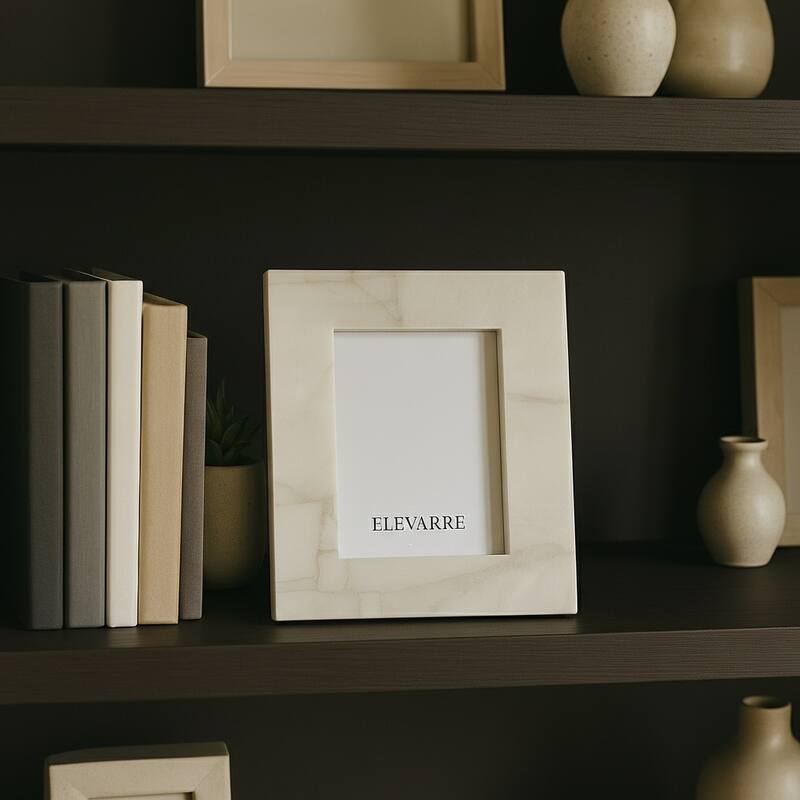 Quartz Rectangular Decorative Photo Frame - White