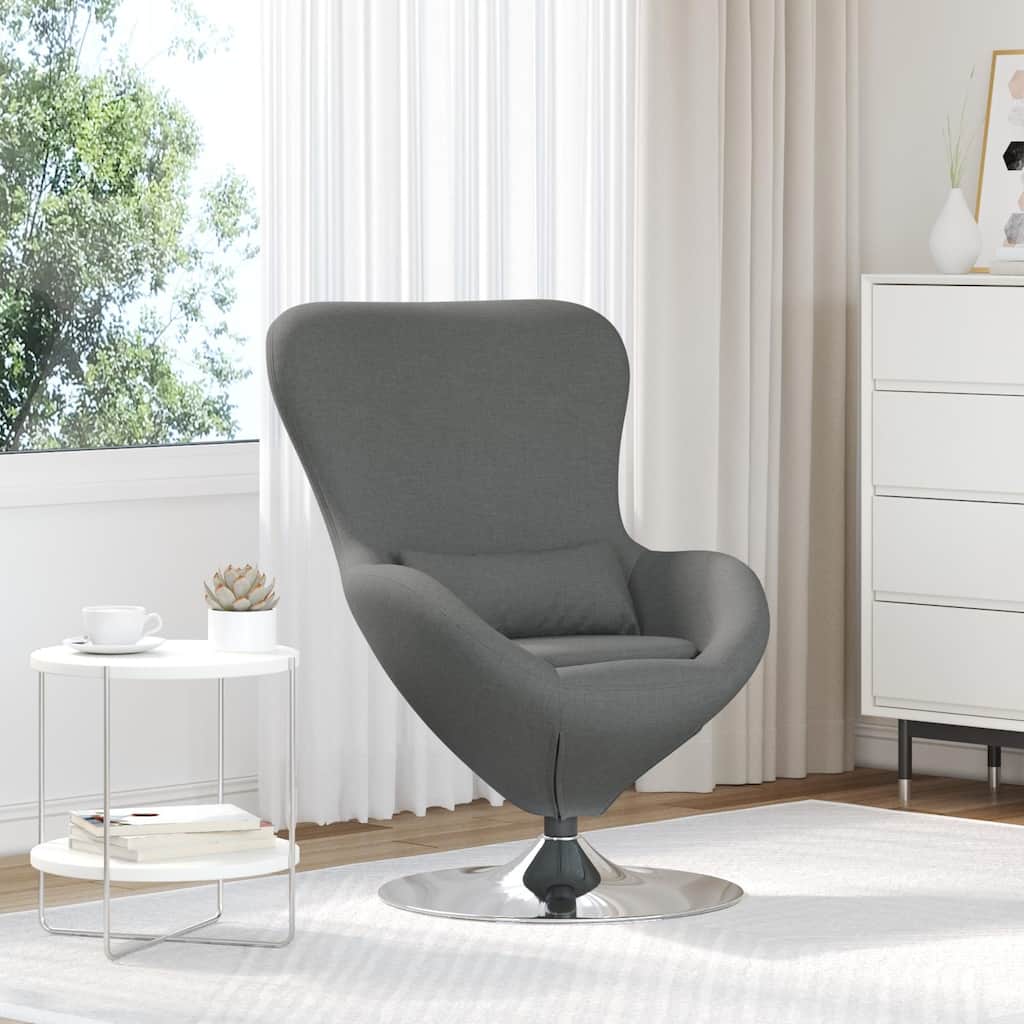 vidaXL Egg Chair Black/Dark Grey Fabric - 24.8 x 28.7 x 35.4