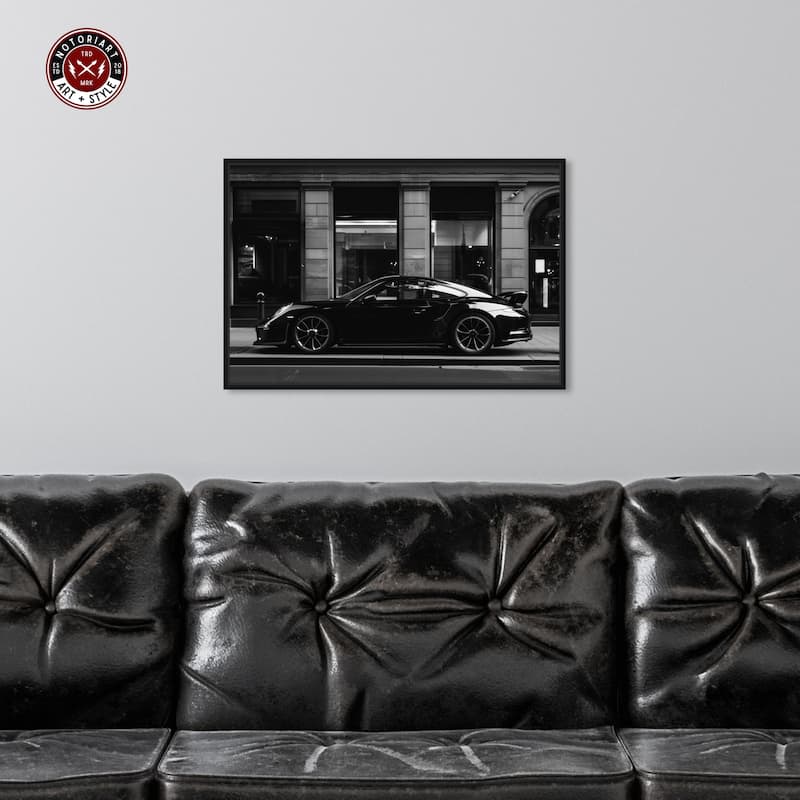 Notoriart City Streets Car Framed Car 1 Piece Canvas Wall Art