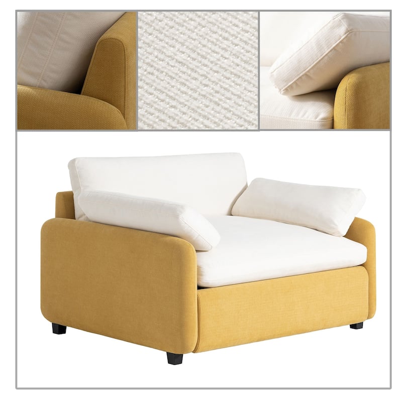 Modern Stylish Chenille Fabric Upholstered Office Single Sofa Chair