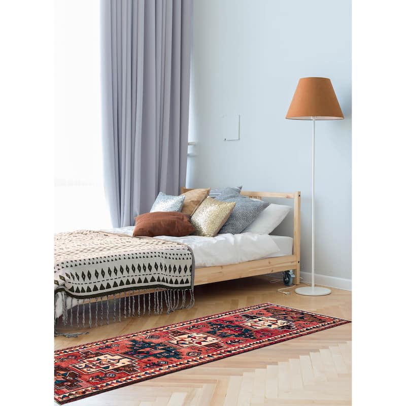 ECARPETGALLERY Hand-knotted Melis Vintage Red Wool Rug - 3'8 x 11'10