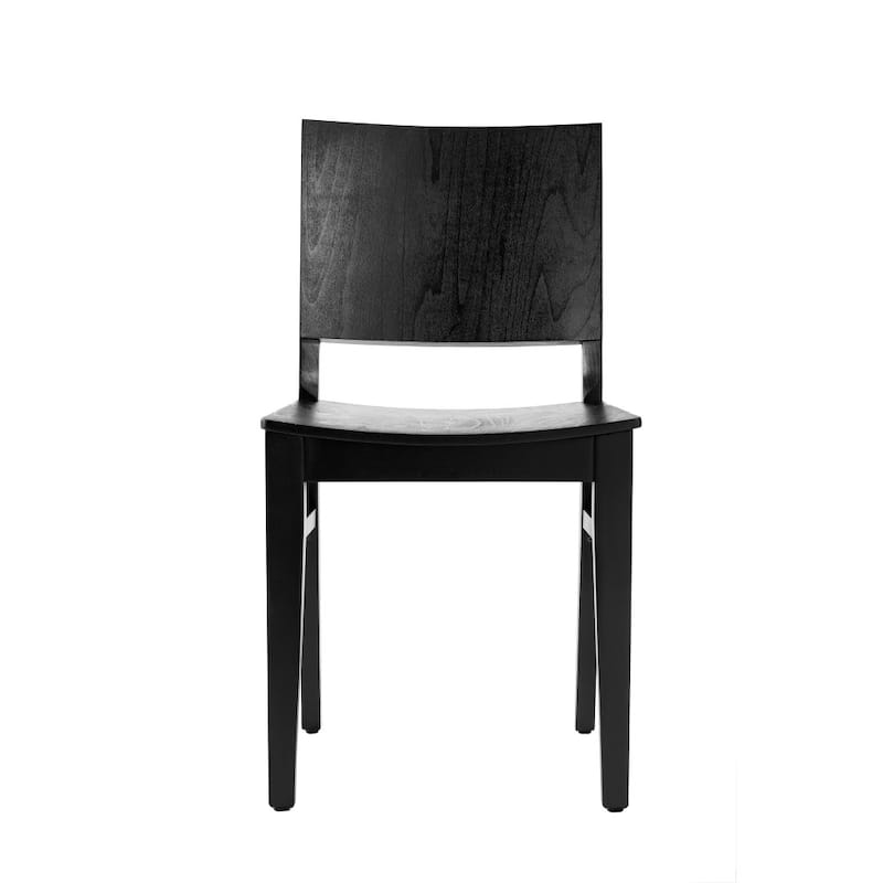 Commercial Solid Wood Dining Chair with Curved Backrest - 17.75"W x 21.25"D x 33.5"H