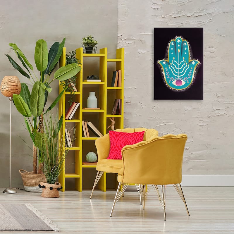 Stupell Spiritual Folk Style Hamsa Canvas Wall Art Design By Hannah Moren