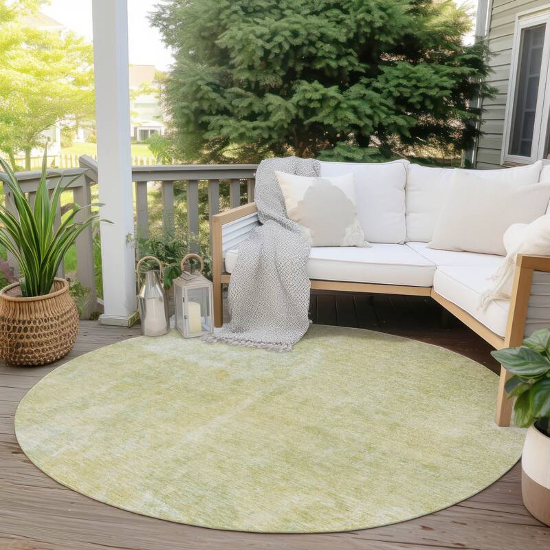 Dax Modern Art-Inspired Weather Resistant Blended Style Outdoor Rug
