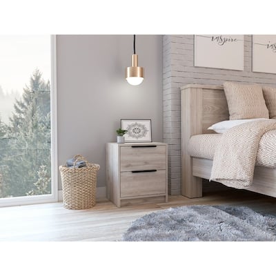 Nightstand for Living Room, Bedroom, Two Large Drawers