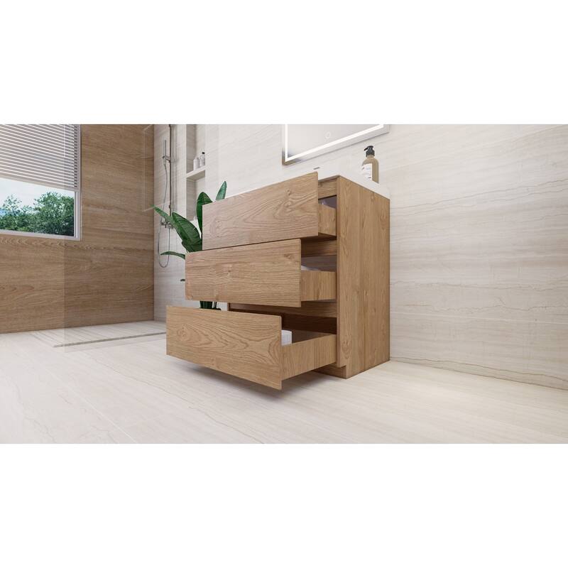 Aron 30'' Freestanding Vanity with Reinforced Acrylic Sink