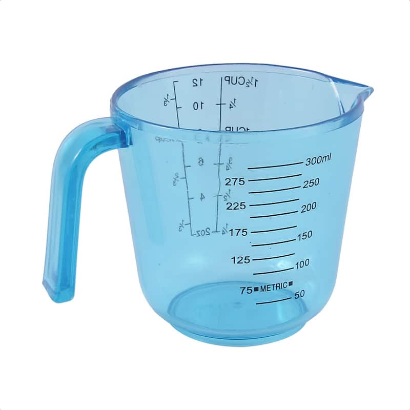 Kitchen Bakery Baking Plastic Water Liquid Measuring Cup 300ml Clear Blue - Clear Blue - Clear Blue