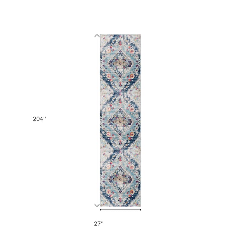 HomeRoots Medallion Transitional Runner Area Rug