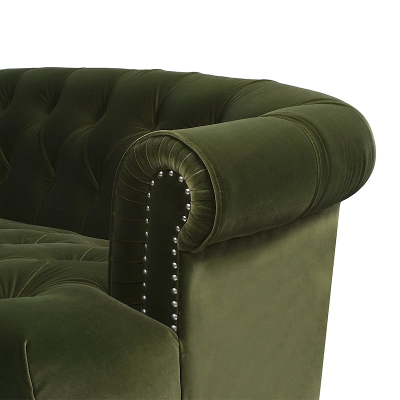 La Rosa 84" Mid-Century Modern Velvet Upholstered Chesterfield Tufted Sofa