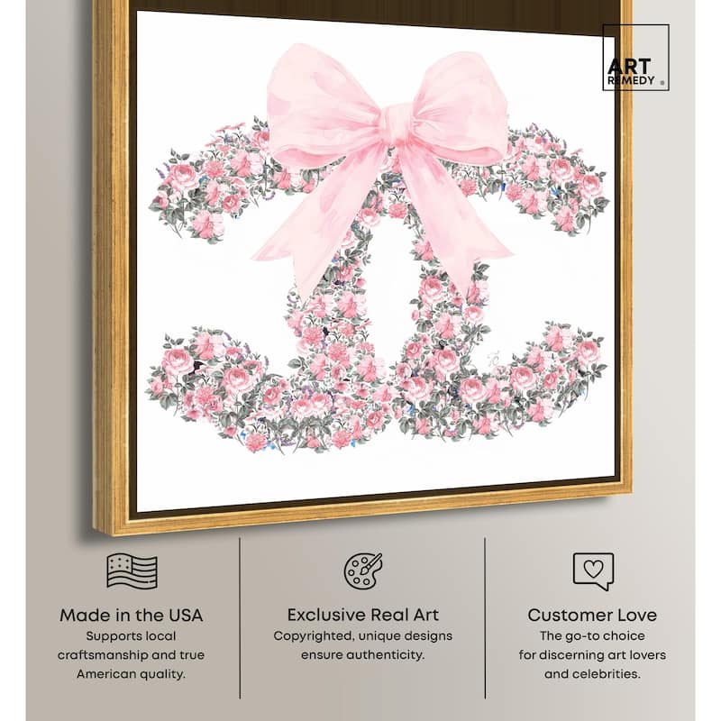 Makes Me Wonder Pink Bow Canvas by Art Remedy