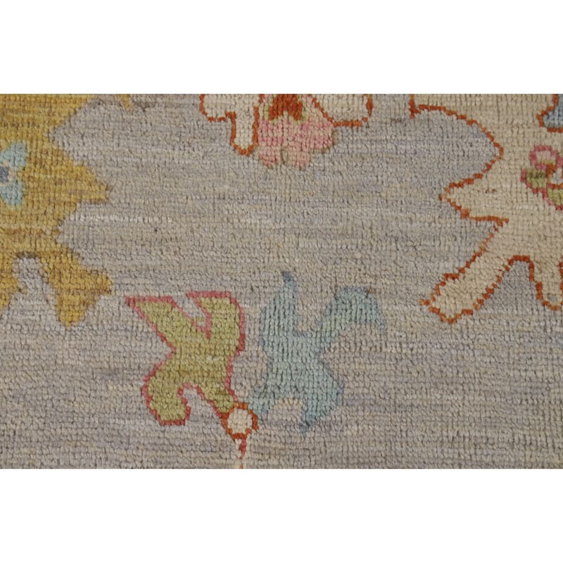 Hand Knotted Oriental 100% Wool Carpet Transitional All-Over Greys & Charcoal Oushak Area Rug - 9' 10'' X 8' 1''