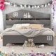 preview thumbnail 1 of 18, Full Size House Bed with Storage Headboard