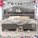 preview thumbnail 2 of 17, Wooden Full Size House Bed with Storage Headboard and Shelf, Kids Bed