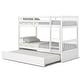 preview thumbnail 7 of 5, Twin Over Twin Bunk Bed with Twin Trundle Solid Wood Frame White