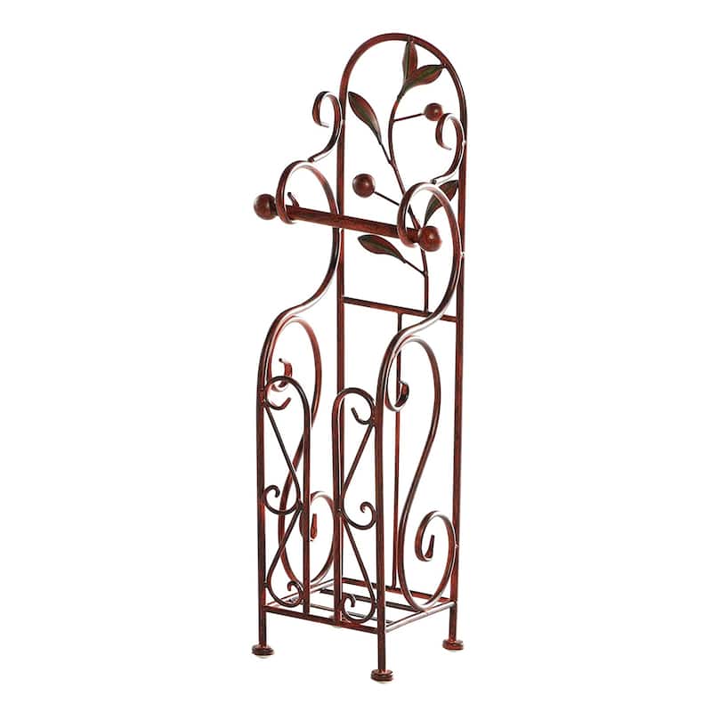 Noe Benzara Classic Free standing Metal Toilet Paper Holder, Bronze - black