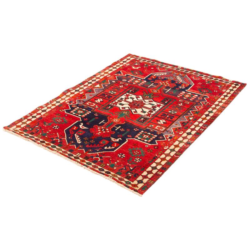 ECARPETGALLERY Hand-knotted Melis Vintage Red Wool Rug - 5'3 x 7'1