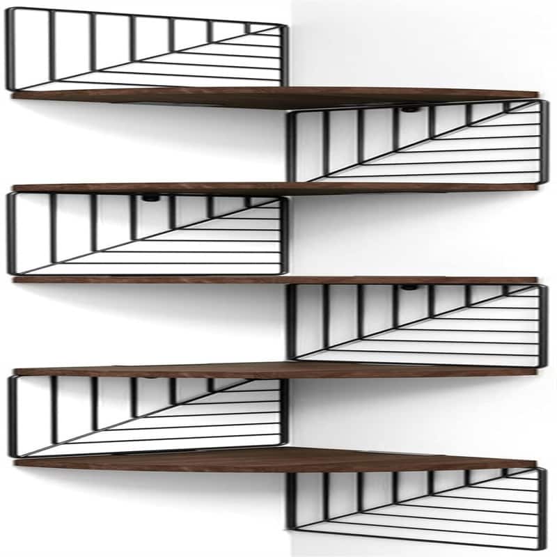 Corner Shelf Wall Mount of 5 Tier - 7.87"D x 7.87"W x 51.18"H