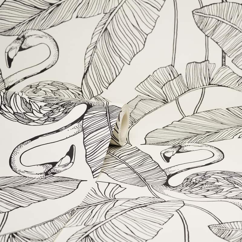 Fine Decor Mulholland White Flamingo Wall - 20.5 x 396 x 0.025