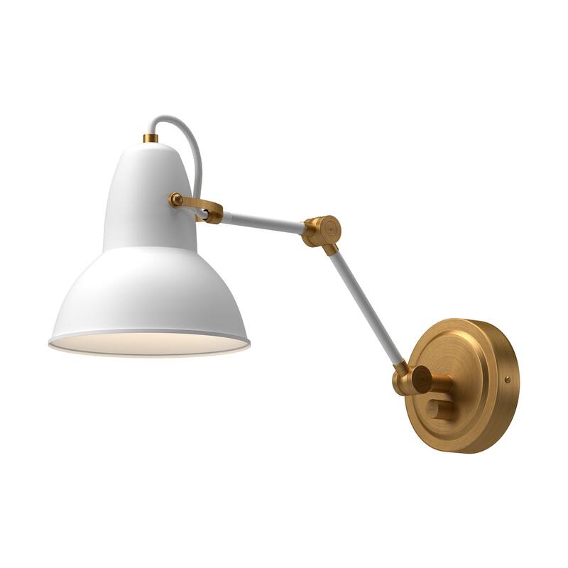 Alora Lighting WV576027 Felix 8" Tall Wall Sconce - White / Aged Gold