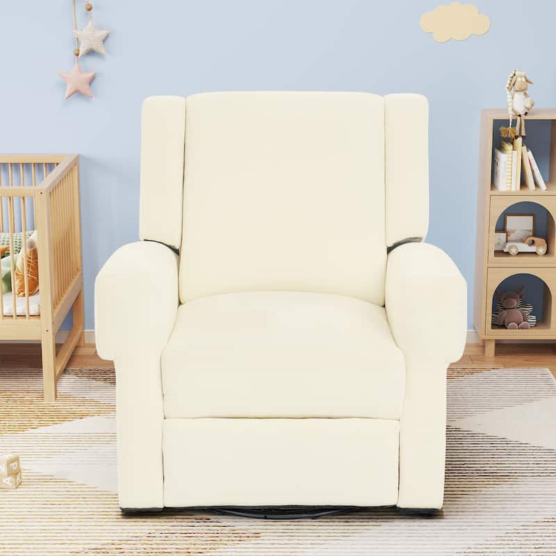 Christopher Knight Home - Nursery Recliner Modern Swivel Rocker Upholstered Recliner Chair with Dual Reclining Positions
