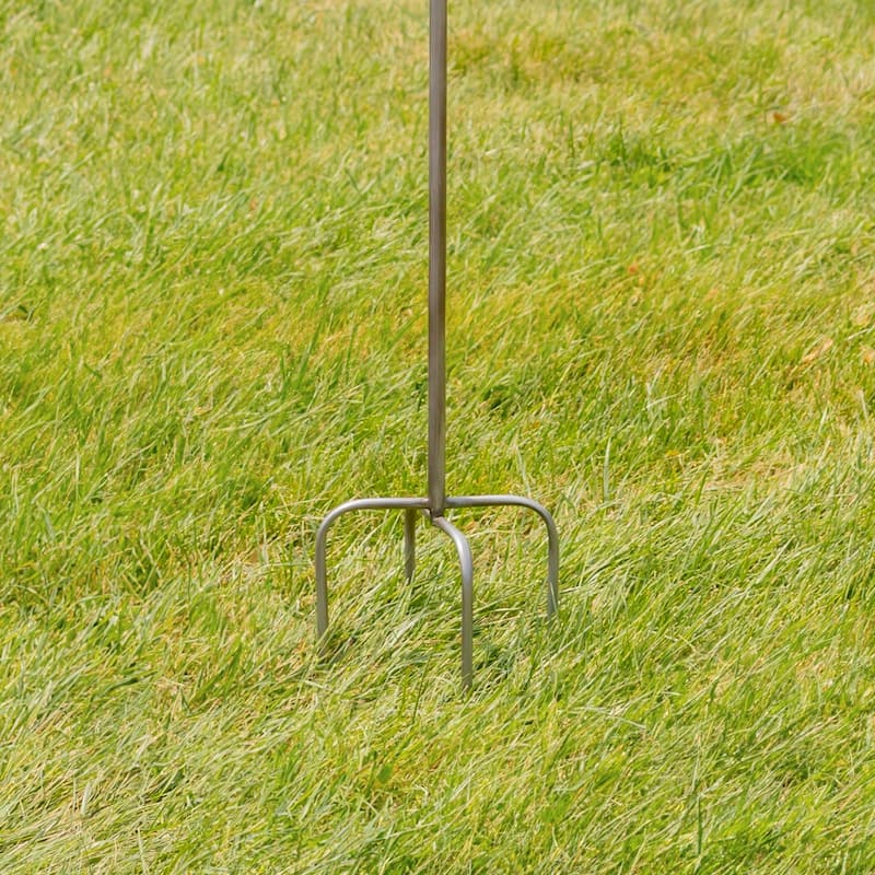 64" Tall Iron Birdhouse Stake "Victoria" - 8.75" L x 8" W x 64" H