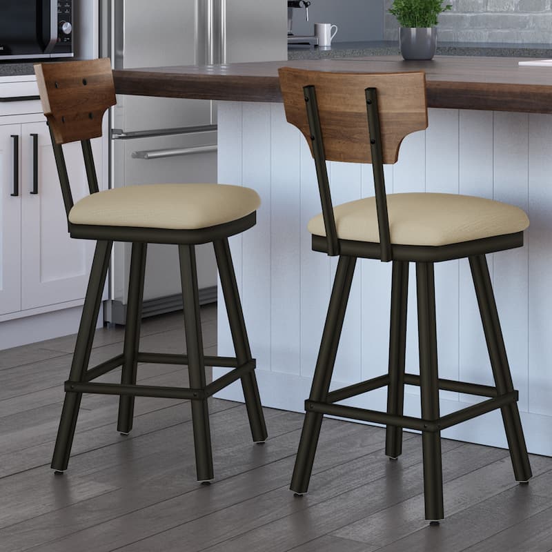 Amisco Gustavson Swivel Counter and Bar Stool