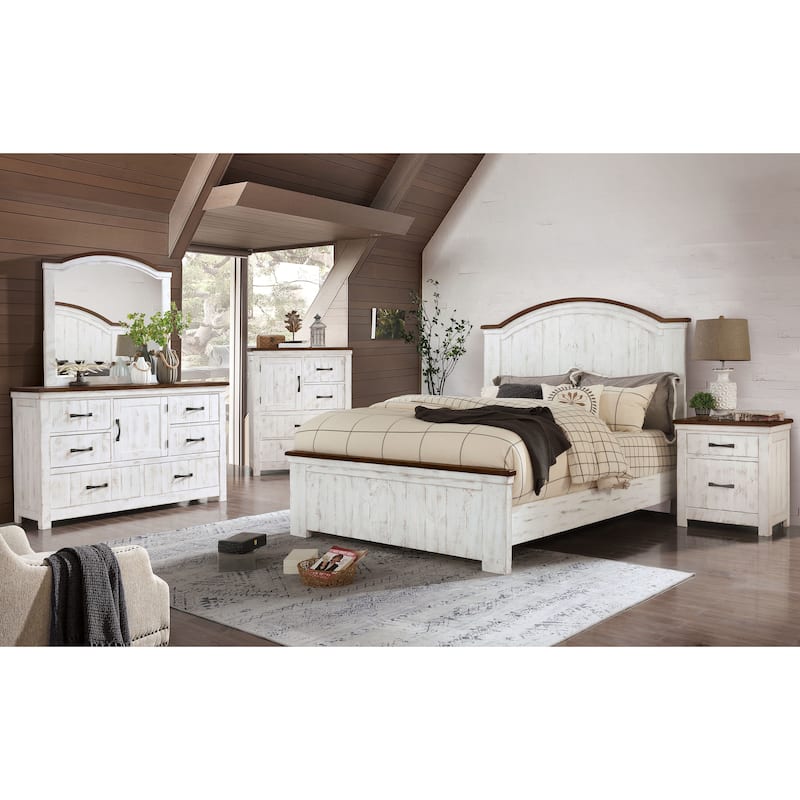 Ynez Transitional White 2-piece 6-Drawer Dresser and Mirror Set by Furniture of America