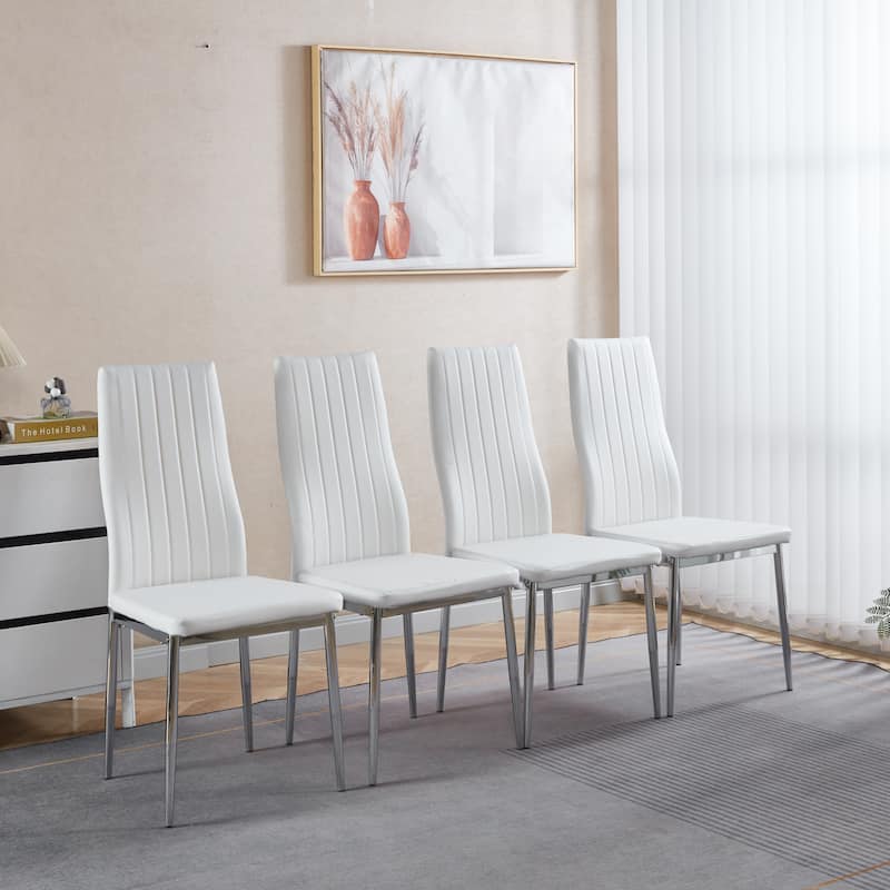 Chair Set of 4, Comfortable, Durable & Stylish Design for Modern Dining Experience - White