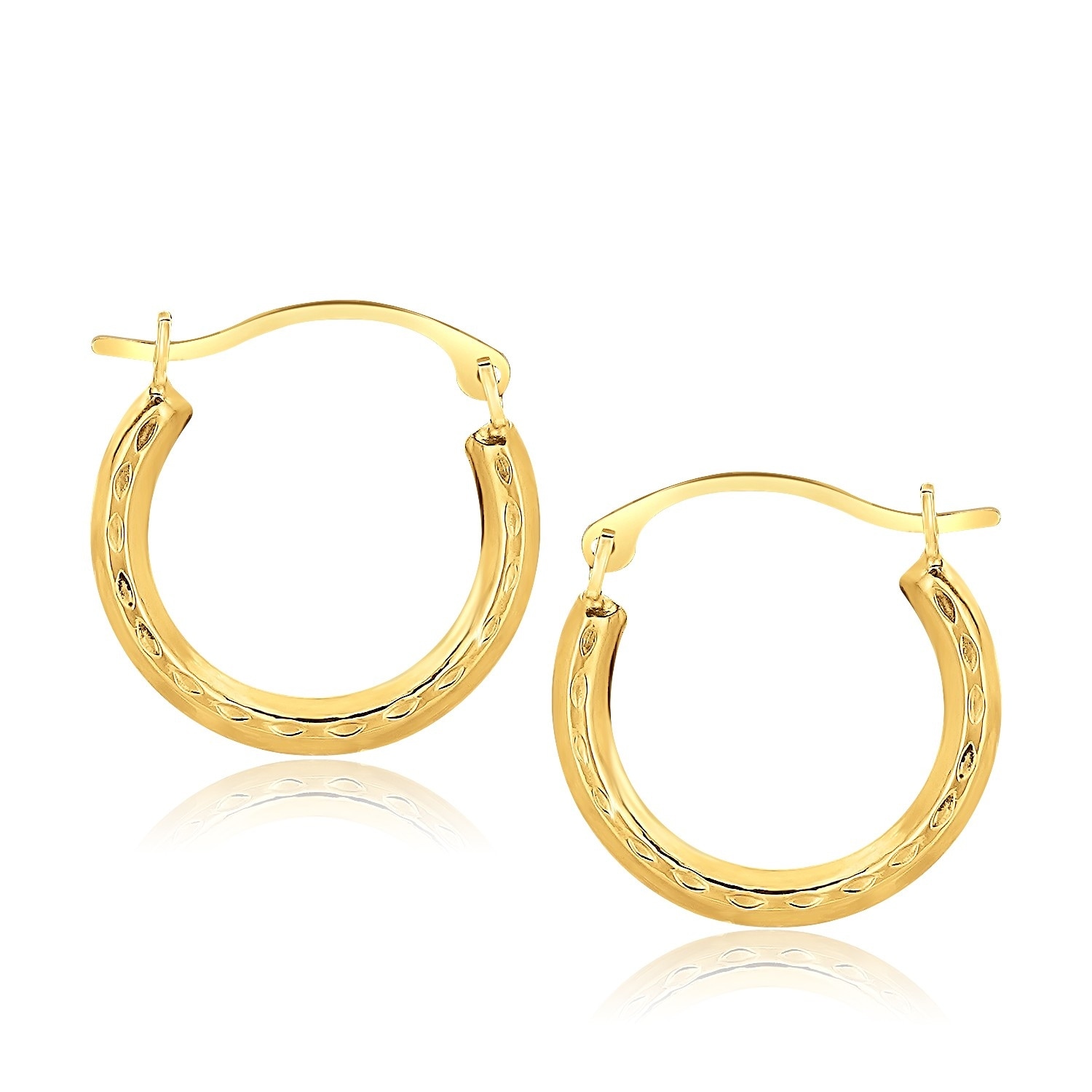 MayaMila 10k Yellow Gold Fancy Hoop Earrings