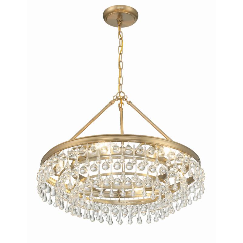 Calypso 6 Light Vibrant Gold Chandelier - 25"W x 19.75"H x 25"D
