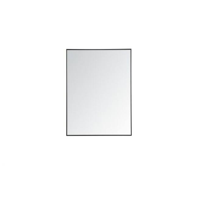 Elegant Lighting Eternity 36" x 48" Rectangular Beveled Metal Framed - Black