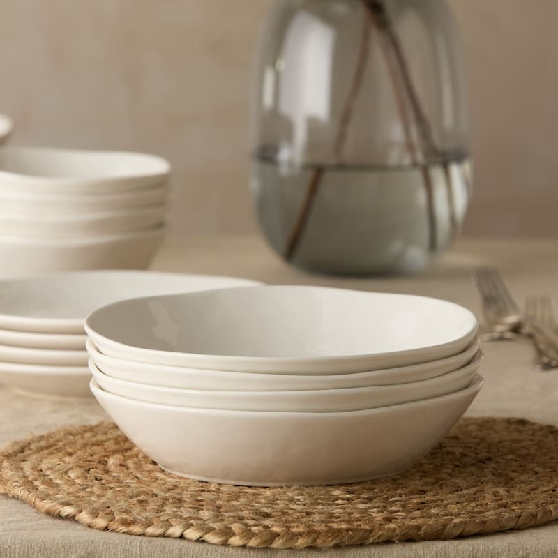 Certified International Linen Cream 9.5" Soup/Cereal Bowls,Set of 4 - 9.5'' W x 9.5'' D x 2'' H