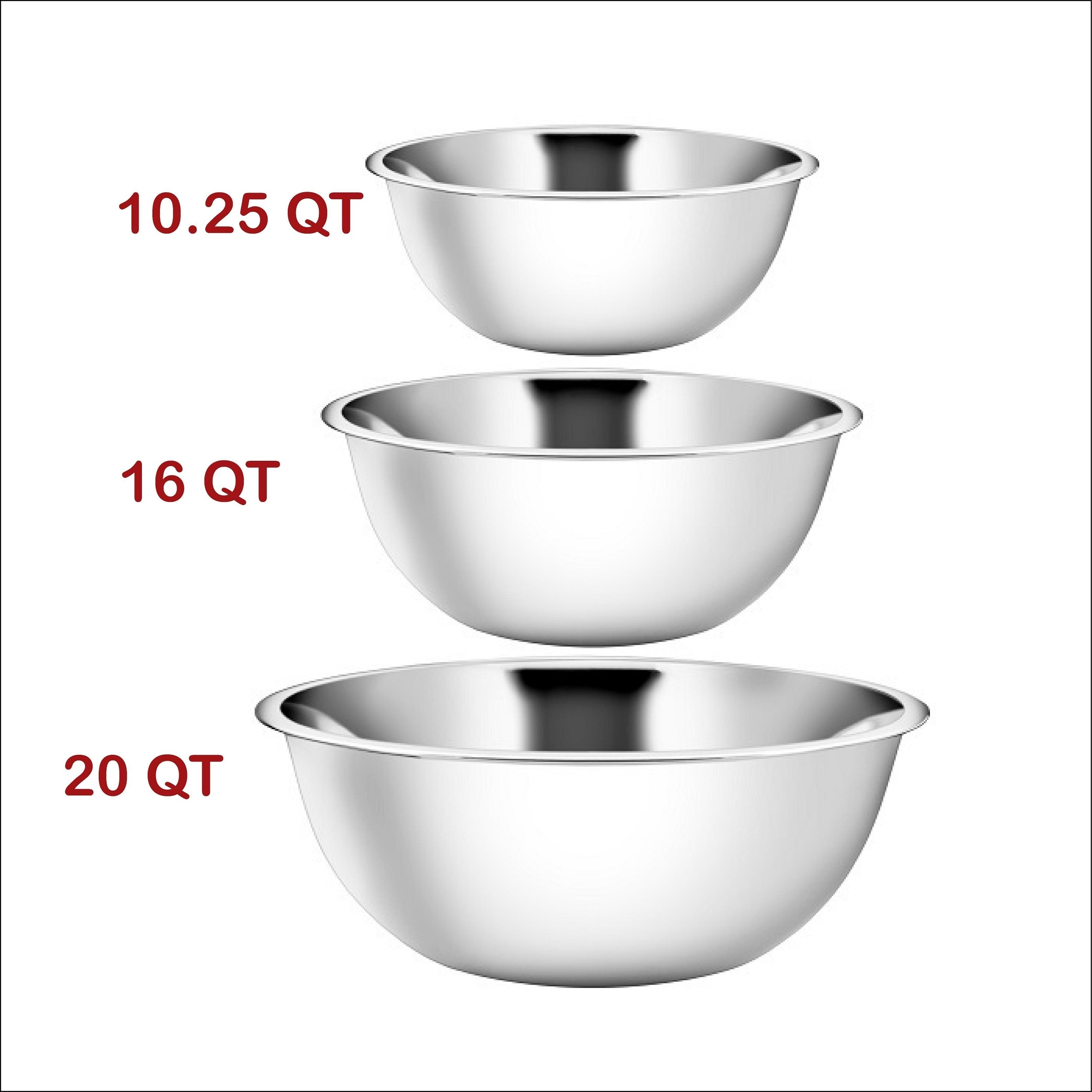 Choice 20 Qt. Standard Stainless Steel Mixing Bowl