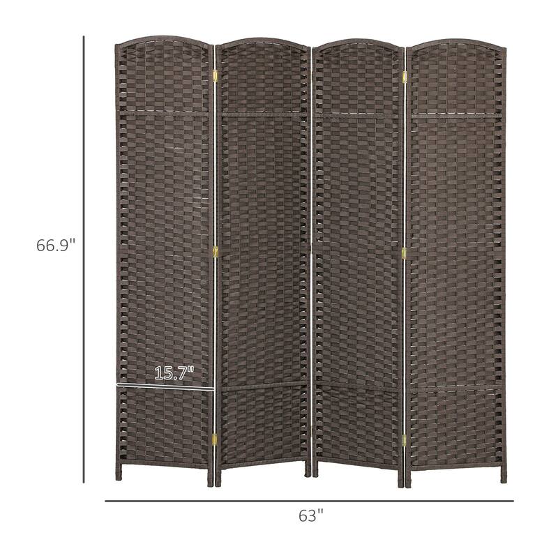 Polypropylene Pine Wood Weaving Room Divider with Arched Top