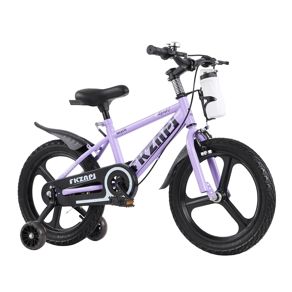 Kids Bike 16 Inch - High Carbon Steel Frame, Magnesium Alloy Wheels, Training Wheels with Night Glow, Adjustable Seat