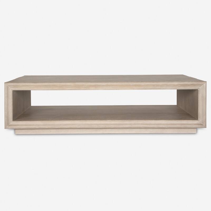 Solid Wooden Rectangular Coffee Table - 56" - Brown