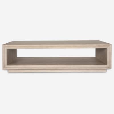 Solid Wooden Rectangular Coffee Table - 56" - Brown