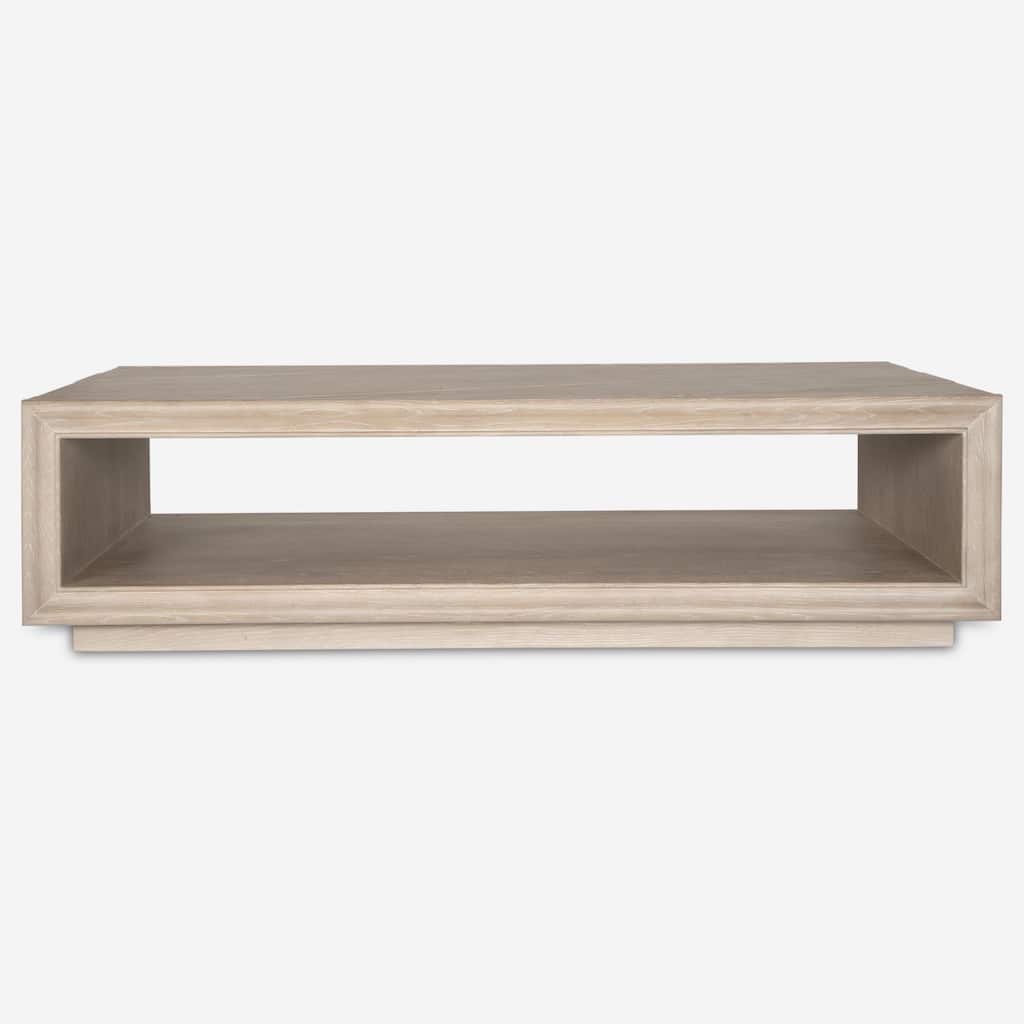 Solid Wooden Rectangular Coffee Table - 56" - Brown