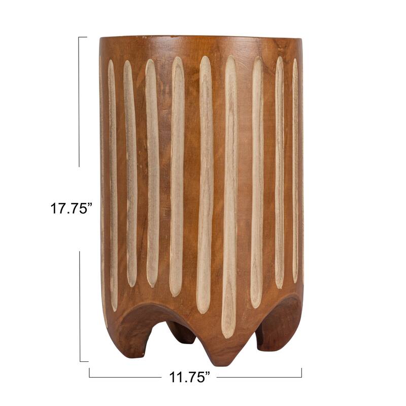 Hand-Carved Wood Stool