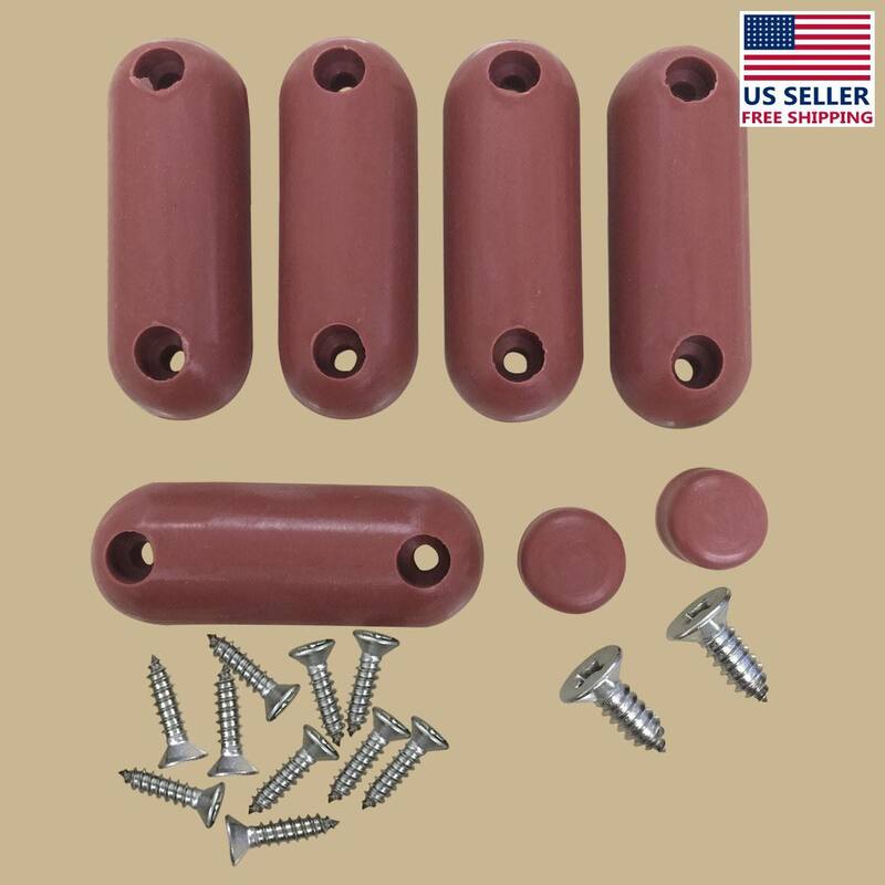 Brown Silicone Toilet Seat Bumpers - 7-Pack, Non-Slip with Hardware (Set of 20) Renovators Supply