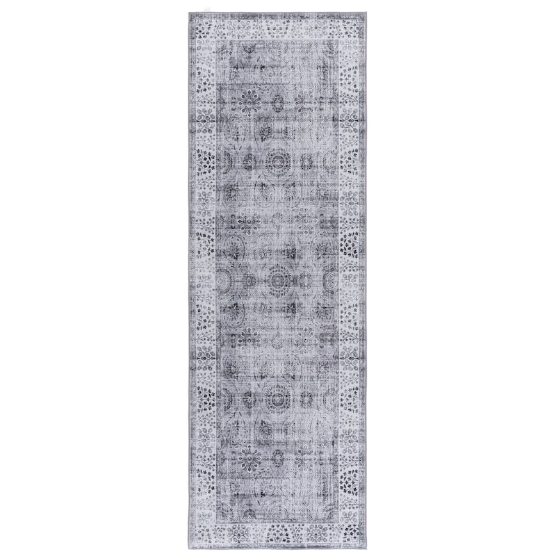SAFAVIEH Tucson Villar Transitional Rug - 2'6" x 8' Runner - Dark Grey/Light Grey