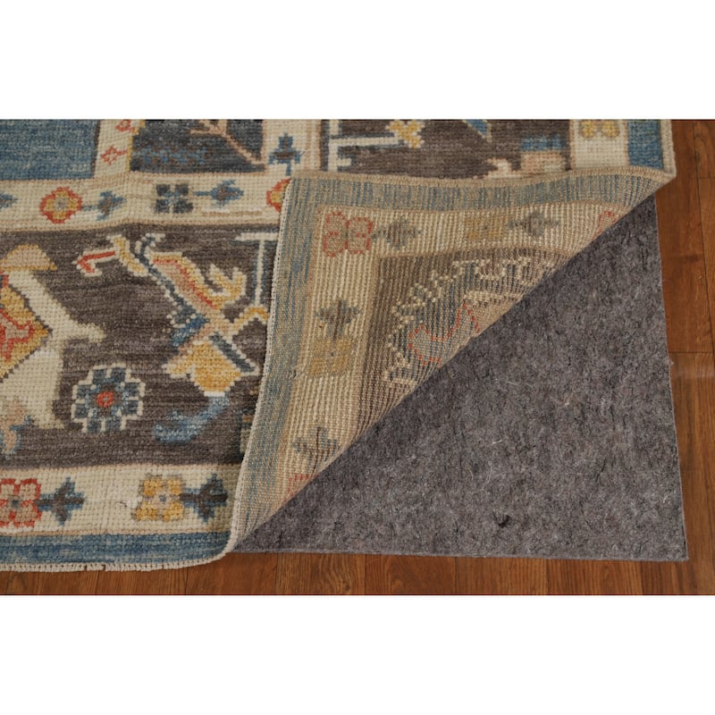 Hand Knotted Oriental 100% Wool Carpet Transitional All-Over Navy Blue & Blues Oushak Area Rug - 10' 1'' X 7' 11''