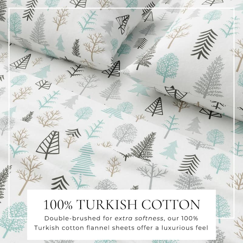 Linery & Co. Winter Turkish Cotton Double-Brushed Flannel Bed Sheet Set