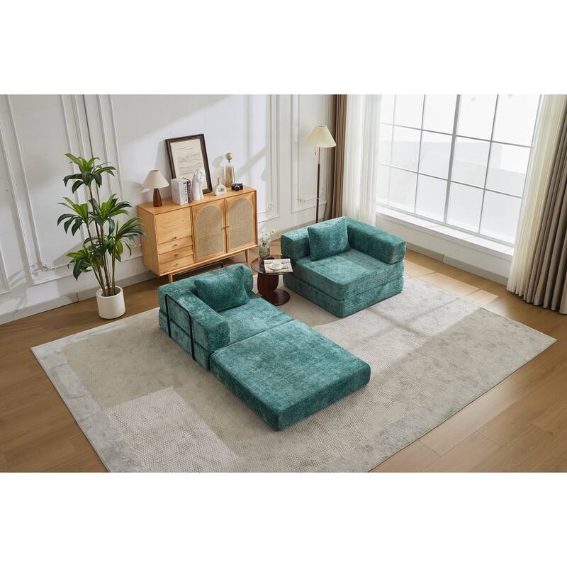 Compression Sofa,Convertible Floor Sofa Bed with Fixed-Shape Frame