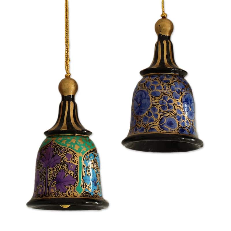Novica Handmade Bells Of Kashmir Papier Mache Ornaments (Set Of 5)