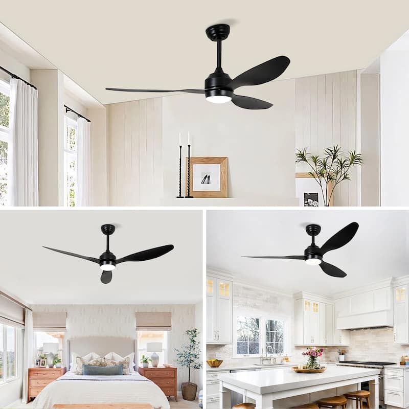 Sofucor 52" Ceiling Fan with Lights Quiet DC Motor 3 ABS Blade 6 Speed Levels,Remote Control,for Patio Living Room,Bedroom