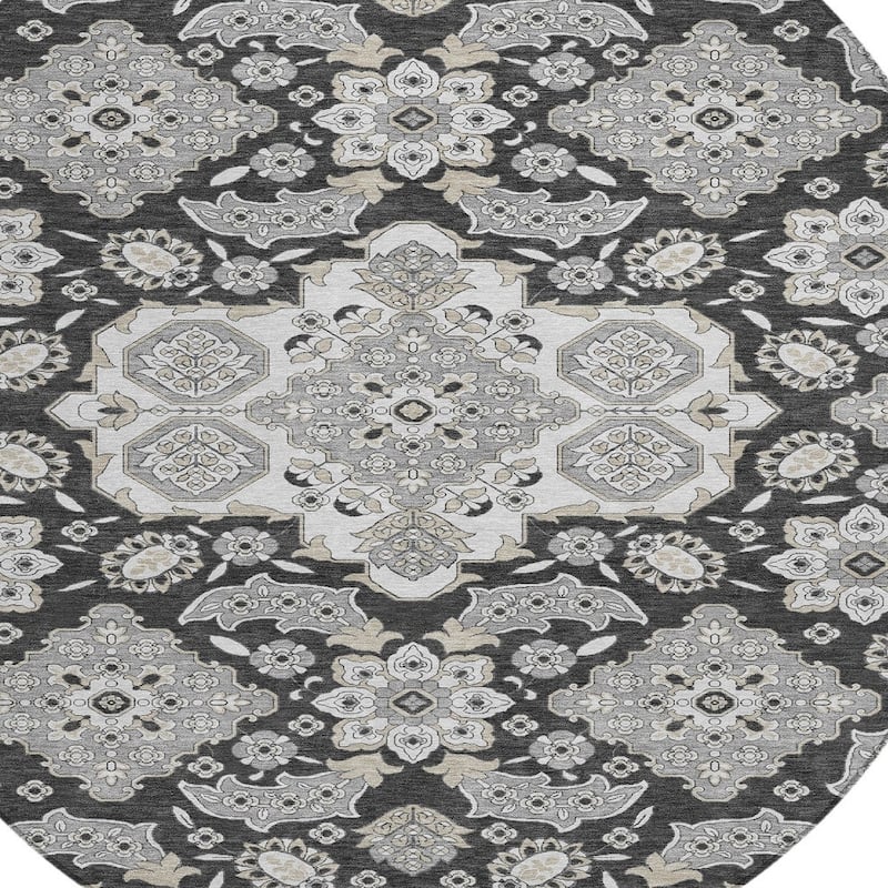 HomeRoots Medallion Traditional Rectangle Outdoor Rug