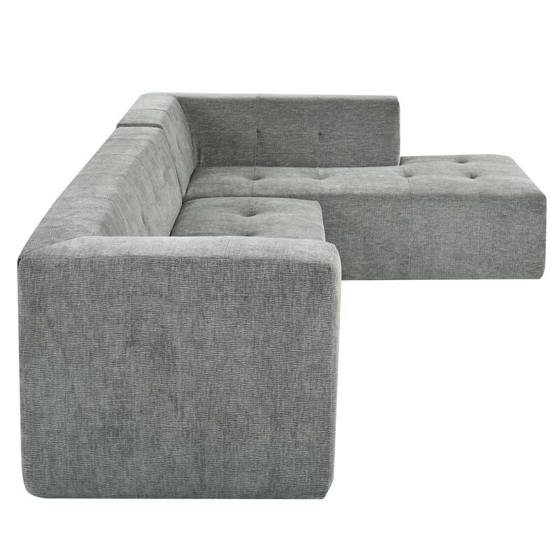Modular Sectional Couches Floor Recliner Couch, Living Room Upholstered Sleeper Sofa Bed L-Shaped Sofa Set, Set of 2