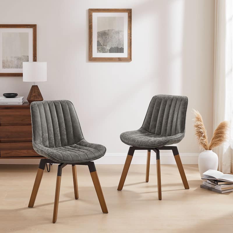 Art Leon Rustic Swivel Dining Chair (Set of 2)